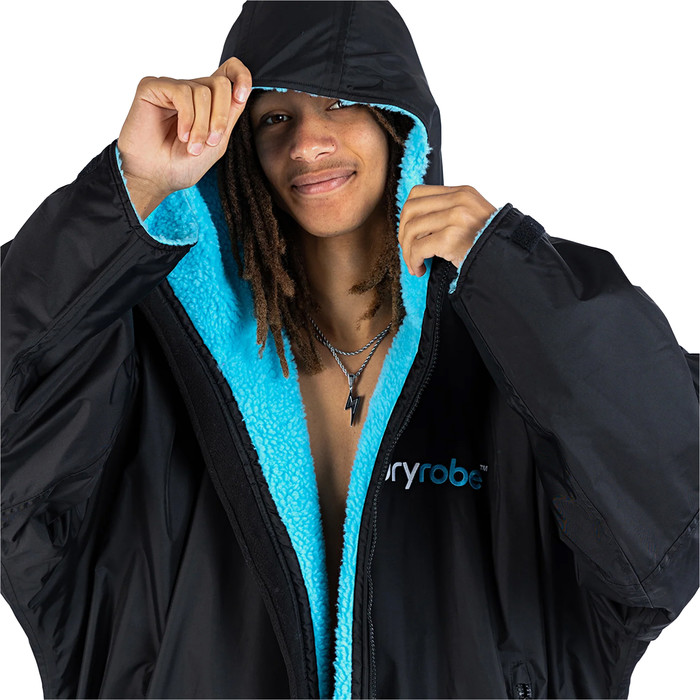 2024 Dryrobe Advance Cambio De Manga Larga Robe V3 DR104 - Black / Blue